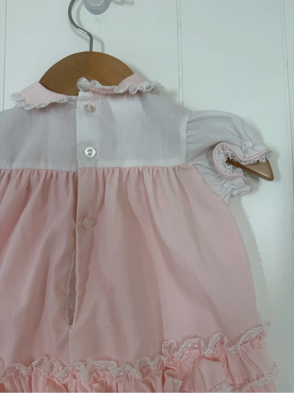 Toddle Tyke Vintage Embroidered “Babygirl” Pink Bubble Romper